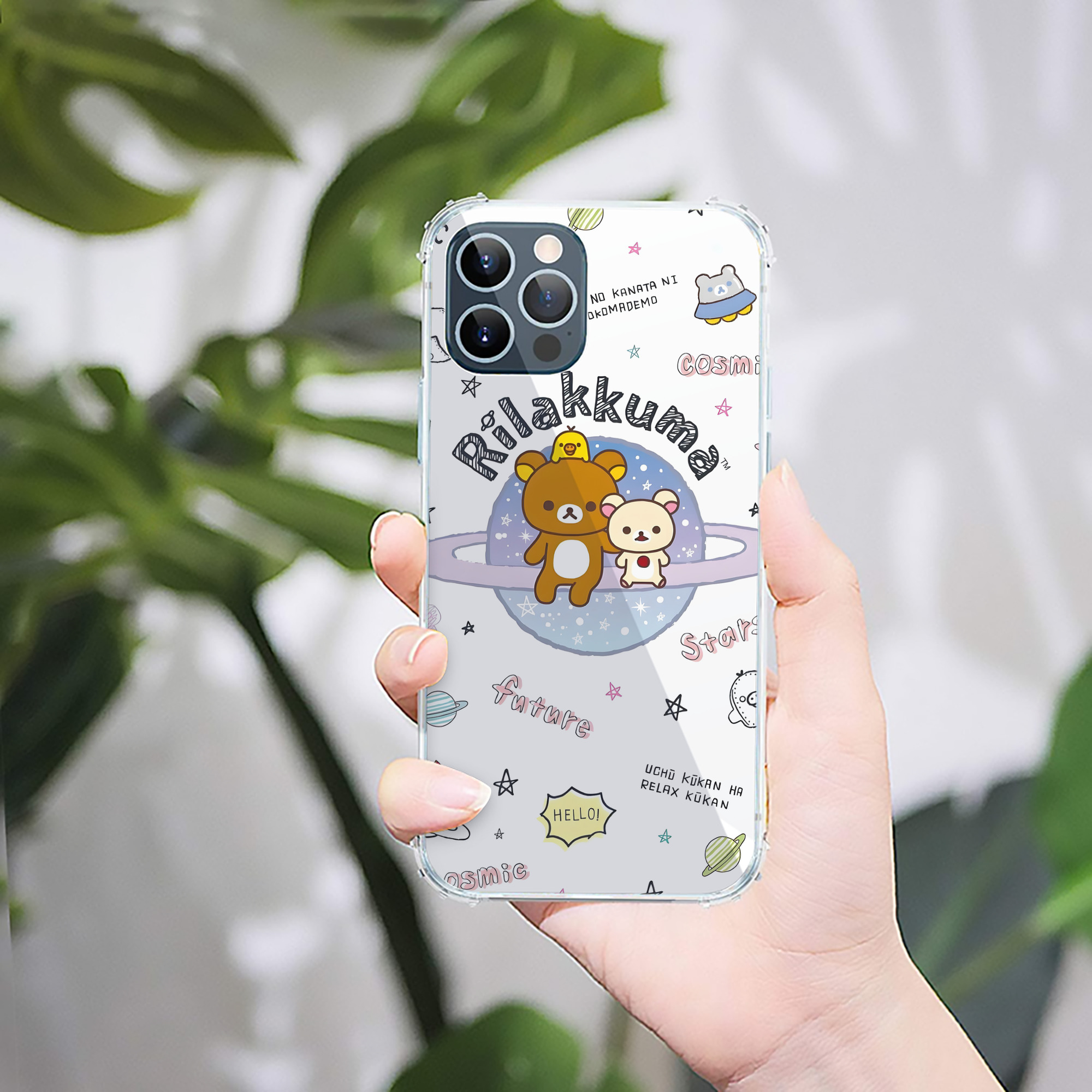 （画像用） リラックマ リラックマ キイロイトリ Rilakkuma Korilakkuma Kiiroitori 【iPhone 12シリーズ対応】透明スマホケース（クリアソフトケース）